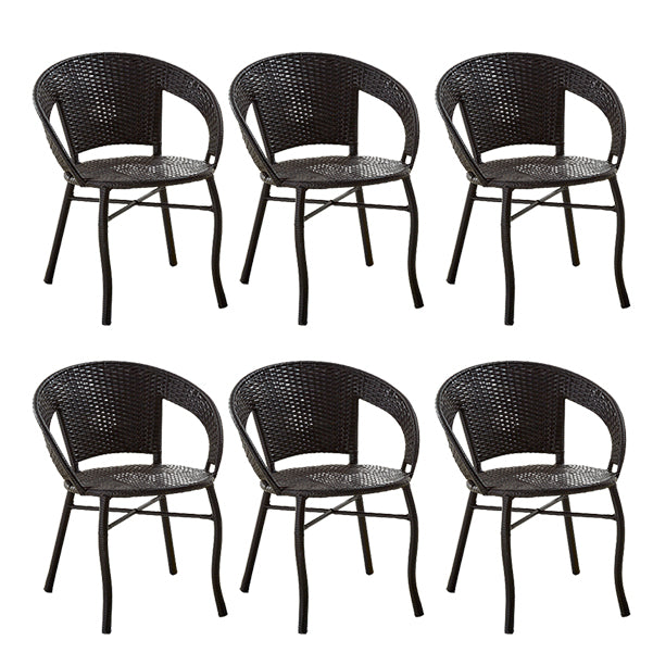 Contemporary Outdoors Dining Chairs in Metal Frame Stacking Chairs