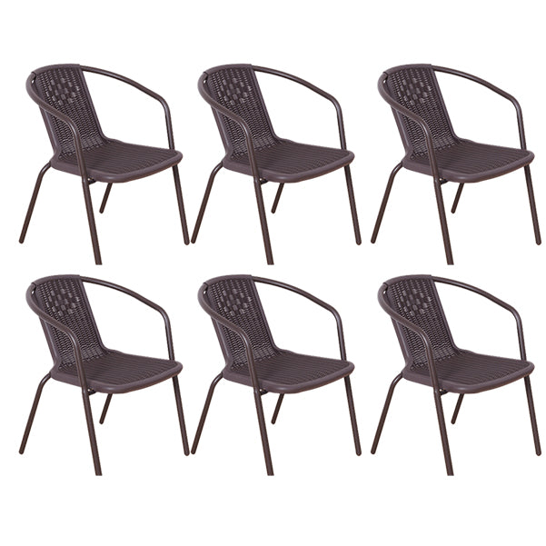 Contemporary Outdoors Dining Chairs in Metal Frame Stacking Chairs