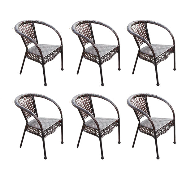 Contemporary Outdoors Dining Chairs in Metal Frame Stacking Chairs