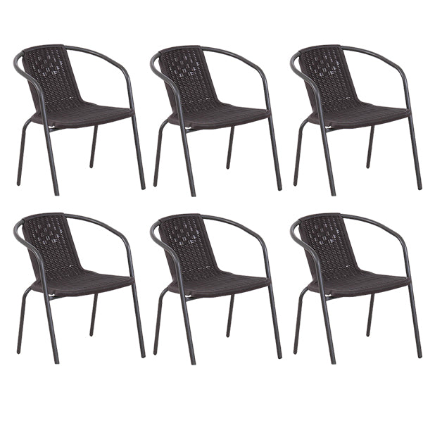 Contemporary Outdoors Dining Chairs in Metal Frame Stacking Chairs
