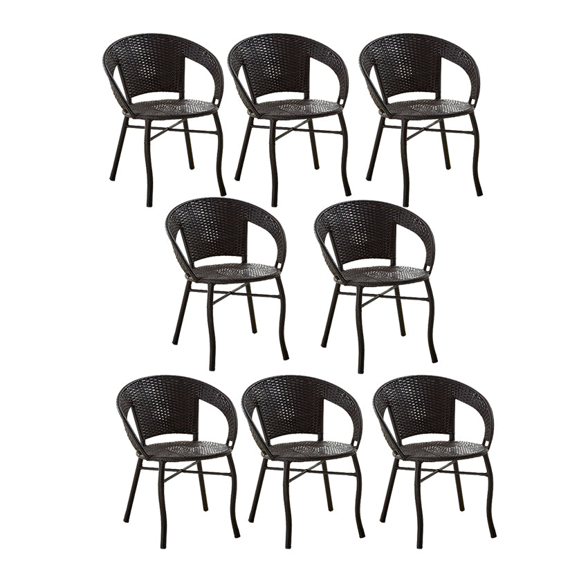 Contemporary Outdoors Dining Chairs in Metal Frame Stacking Chairs