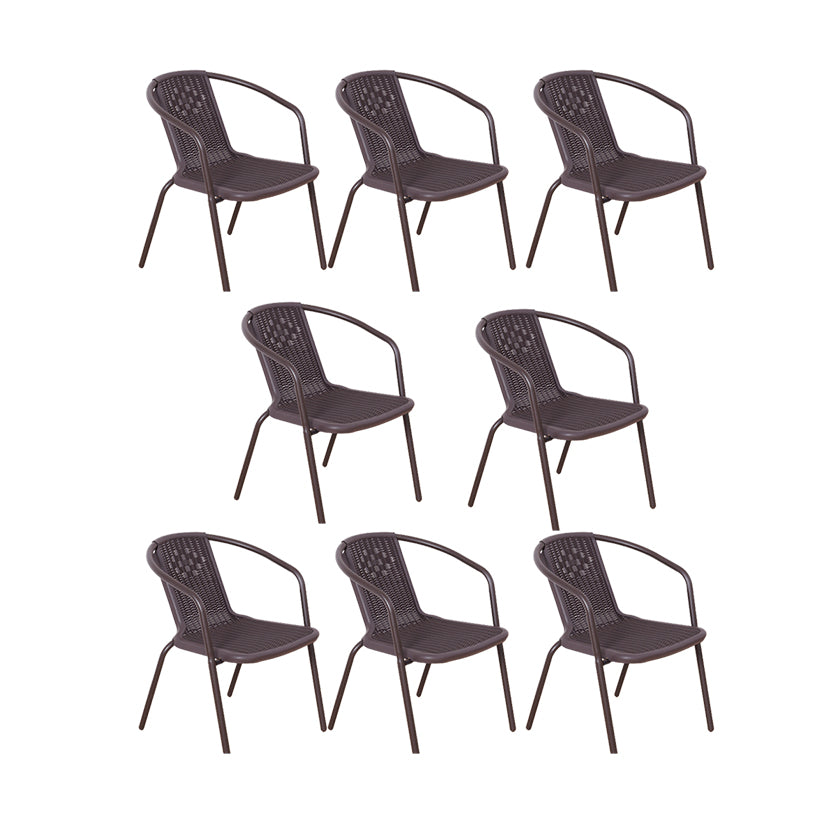 Contemporary Outdoors Dining Chairs in Metal Frame Stacking Chairs