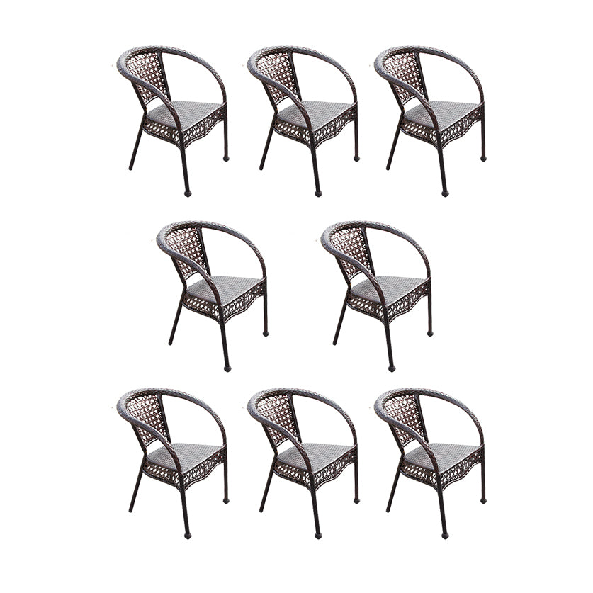 Contemporary Outdoors Dining Chairs in Metal Frame Stacking Chairs
