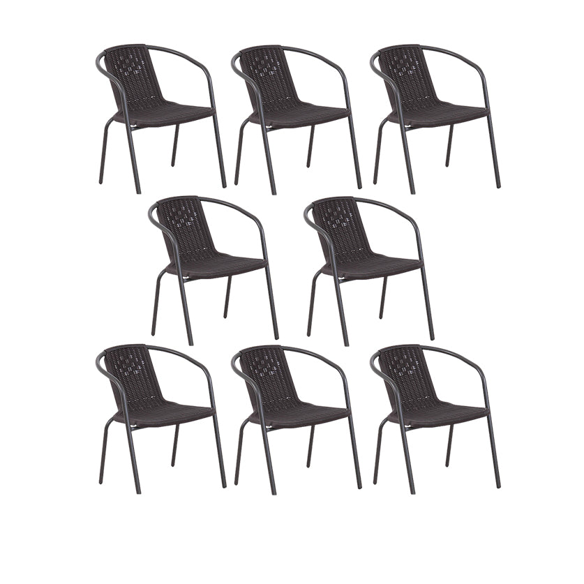 Contemporary Outdoors Dining Chairs in Metal Frame Stacking Chairs