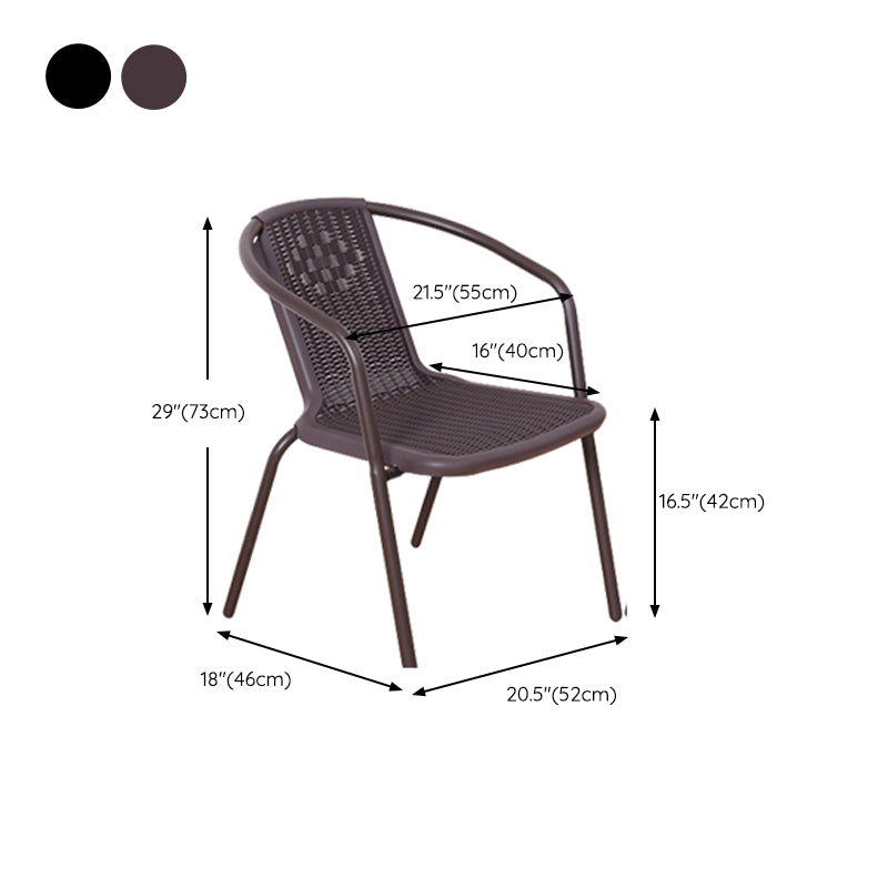 Contemporary Outdoors Dining Chairs in Metal Frame Stacking Chairs