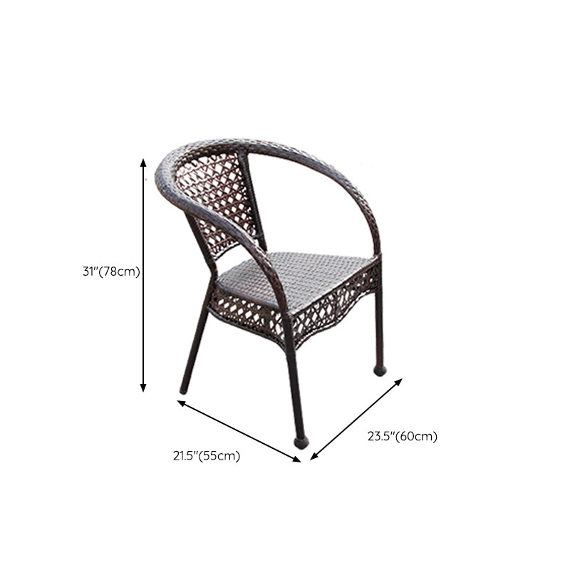 Contemporary Outdoors Dining Chairs in Metal Frame Stacking Chairs