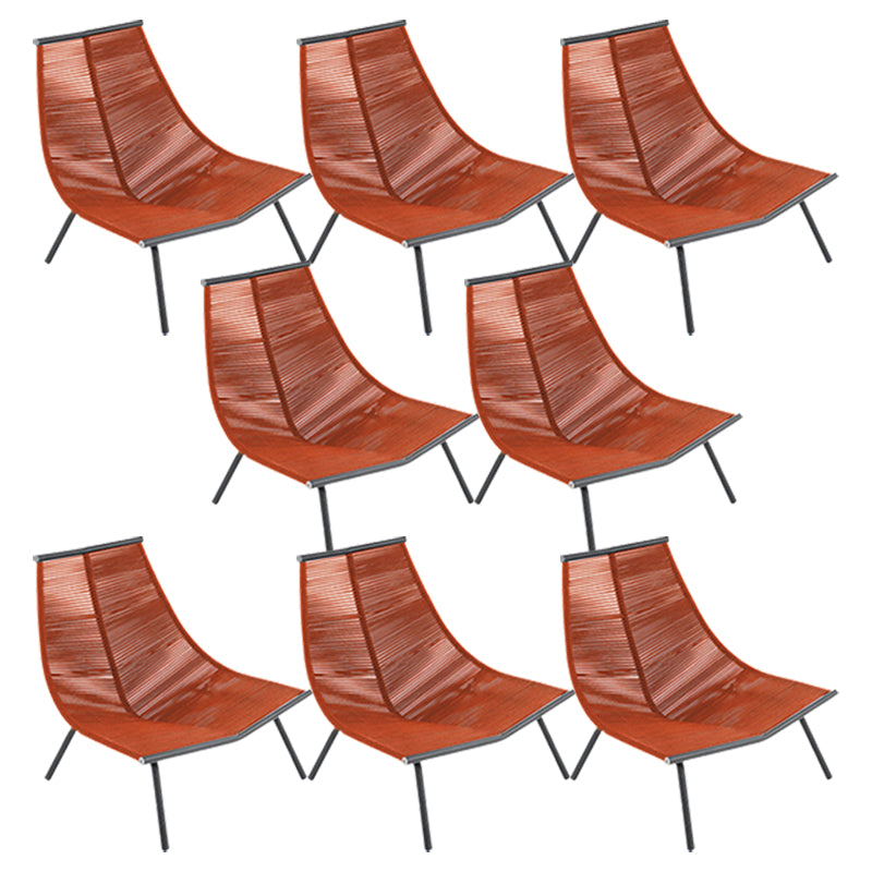 Tropical Dining Side Chair with Fabric Back in Red/Grey Side Chair