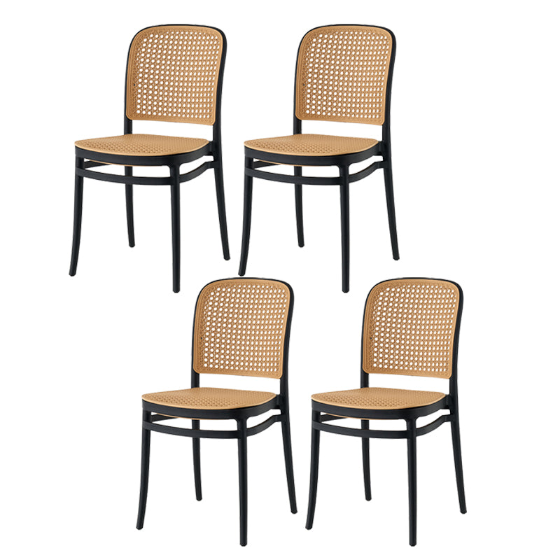 Tropical Style Dining Side Chair in Plastic Indoor-Outdoor Chair