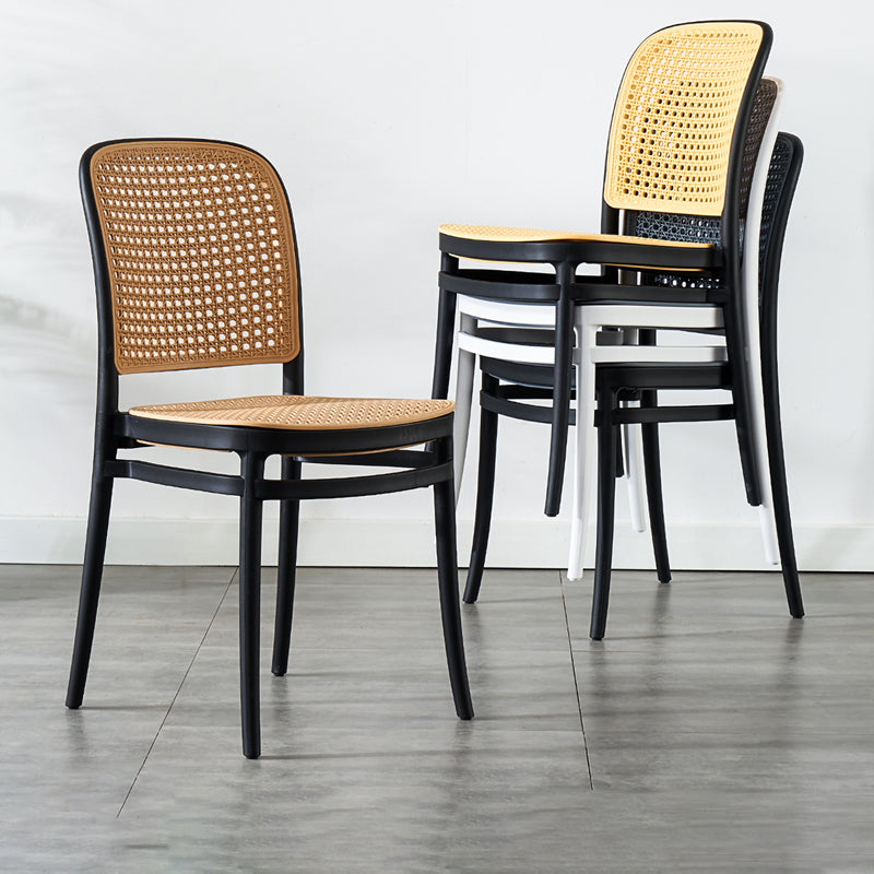 Tropical Style Dining Side Chair in Plastic Indoor-Outdoor Chair