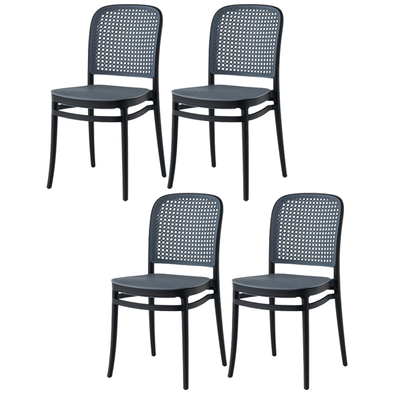 Tropical Style Dining Side Chair in Plastic Indoor-Outdoor Chair