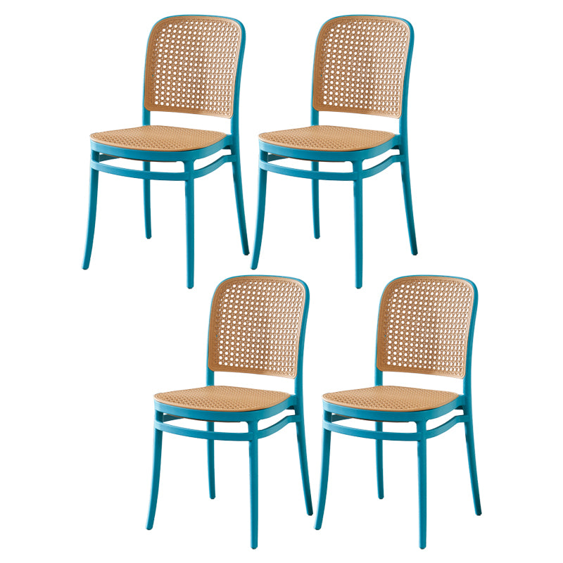 Tropical Style Dining Side Chair in Plastic Indoor-Outdoor Chair