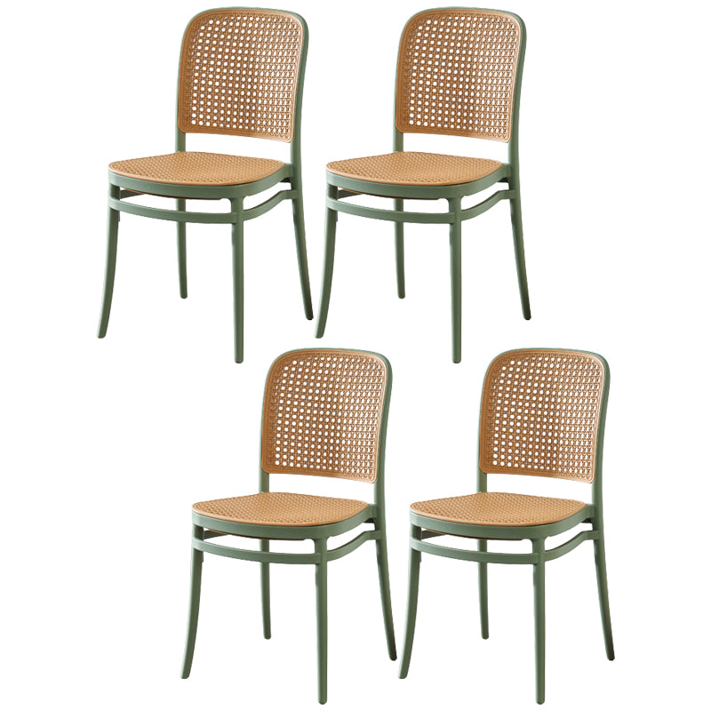 Tropical Style Dining Side Chair in Plastic Indoor-Outdoor Chair