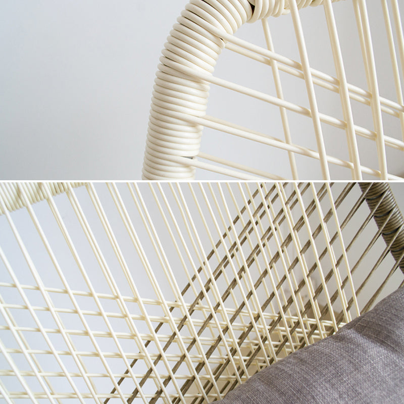 Contemporary Metal Base Dining Armchair in Grey with Open Back