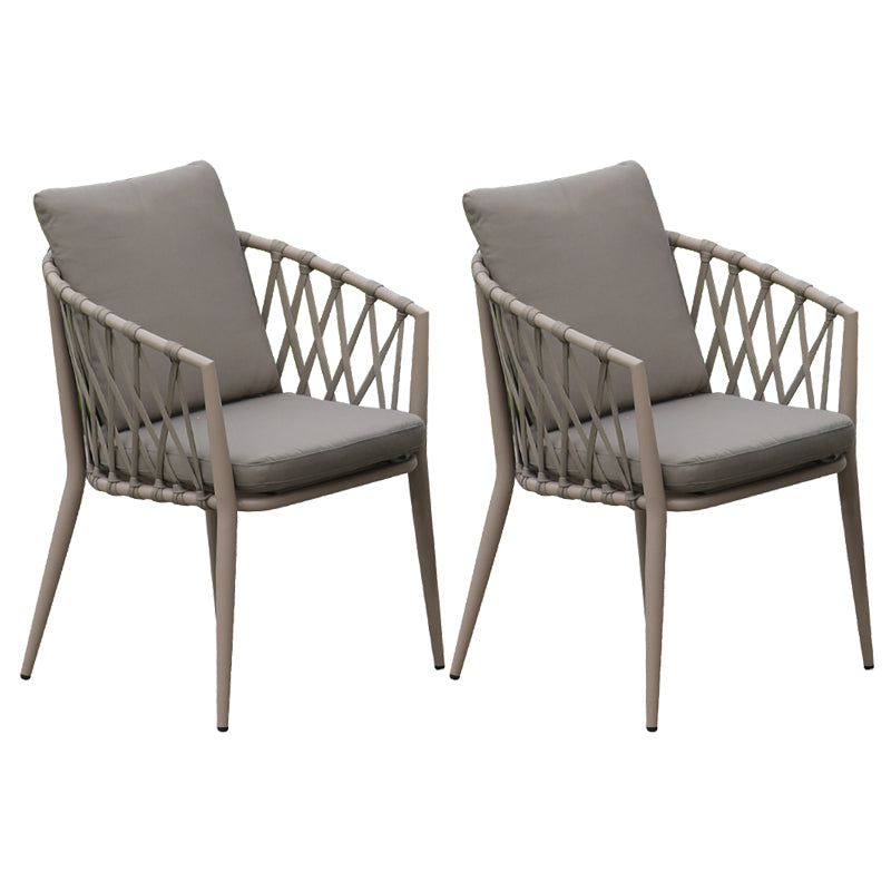 Contemporary Dining Side Chair Water Repellent Finish Cushion Outdoor Chair