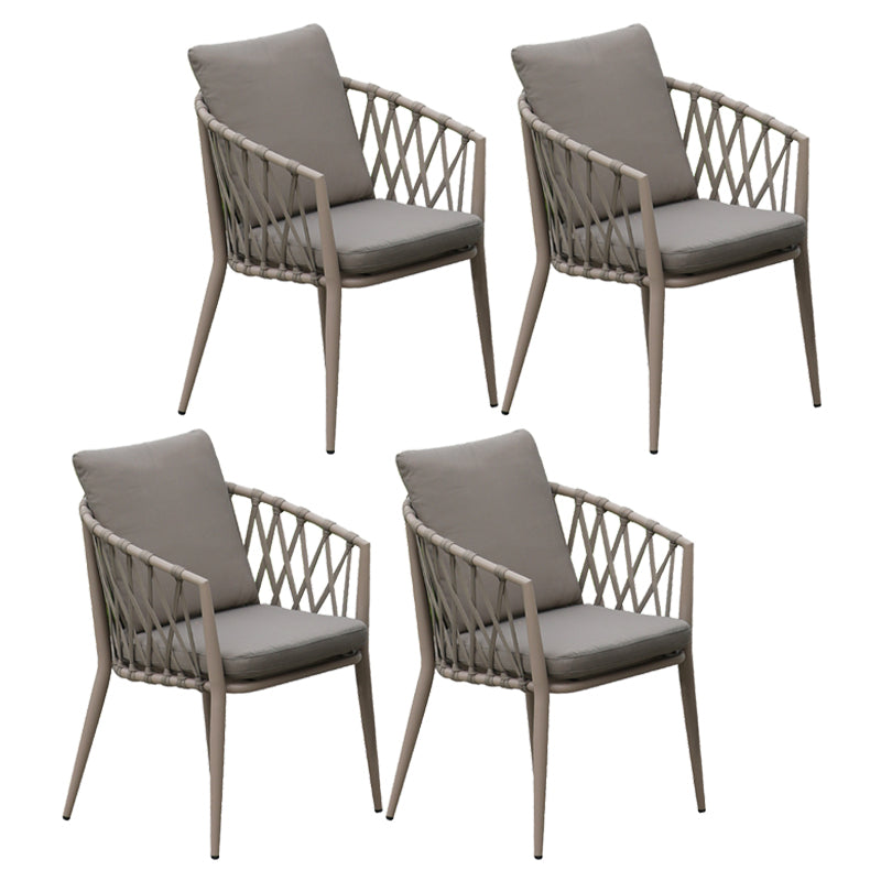 Contemporary Dining Side Chair Water Repellent Finish Cushion Outdoor Chair