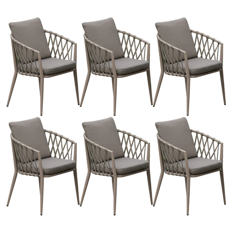 Contemporary Dining Side Chair Water Repellent Finish Cushion Outdoor Chair