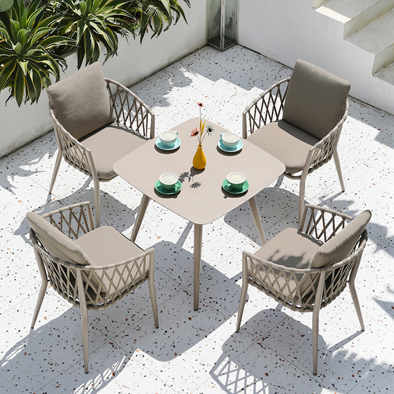 Contemporary Dining Side Chair Water Repellent Finish Cushion Outdoor Chair