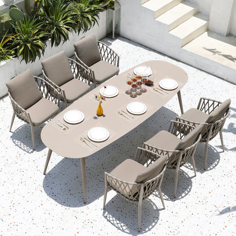 Contemporary Dining Side Chair Water Repellent Finish Cushion Outdoor Chair