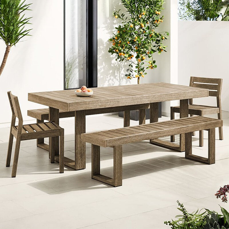 Modern Solid Wood Dining Side Chair Armless Outdoor Bistro Chairs