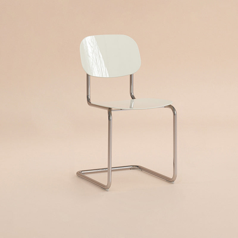 Modern Fixed Back Dining Side Chair Armless Outdoor Bistro Chairs