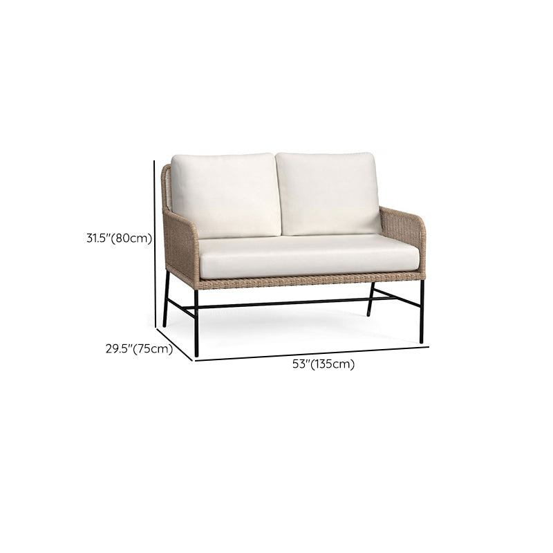 Metal Frame Outdoor Patio Sofa Industrial Cushion UV Resistant Patio Sofa