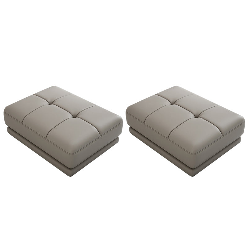 Contemporary Style Rectangular Ottoman Leather Foot Stool with Legs