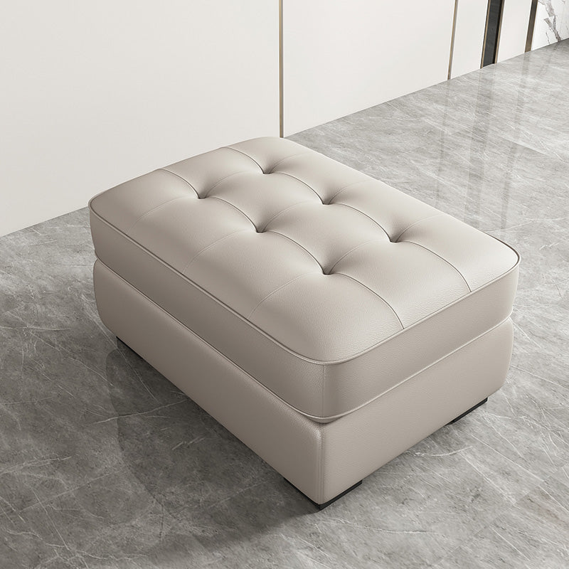 Contemporary Style Rectangular Ottoman Leather Foot Stool with Legs