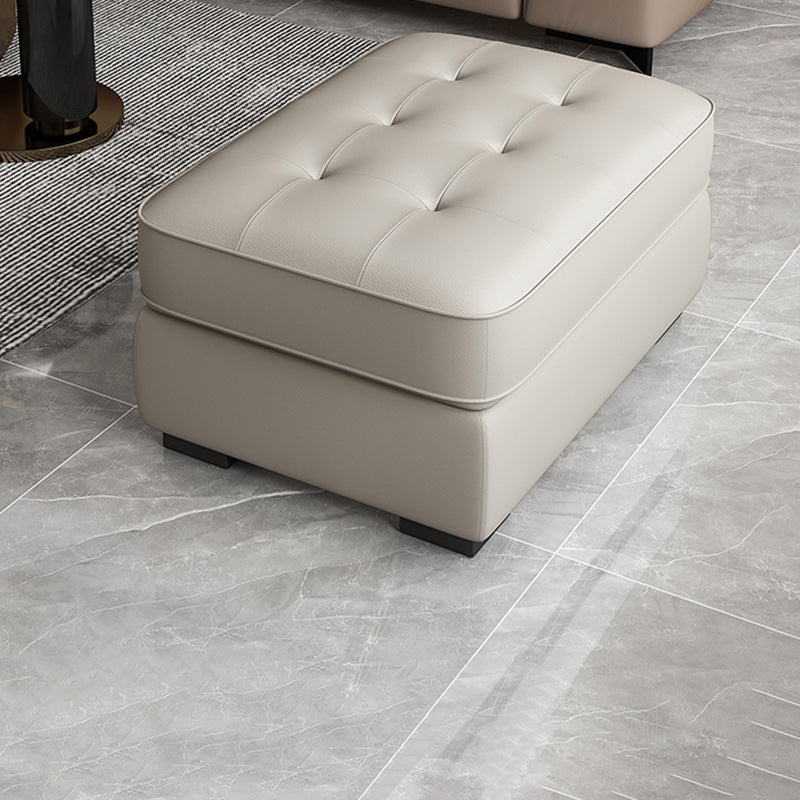 Contemporary Style Rectangular Ottoman Leather Foot Stool with Legs