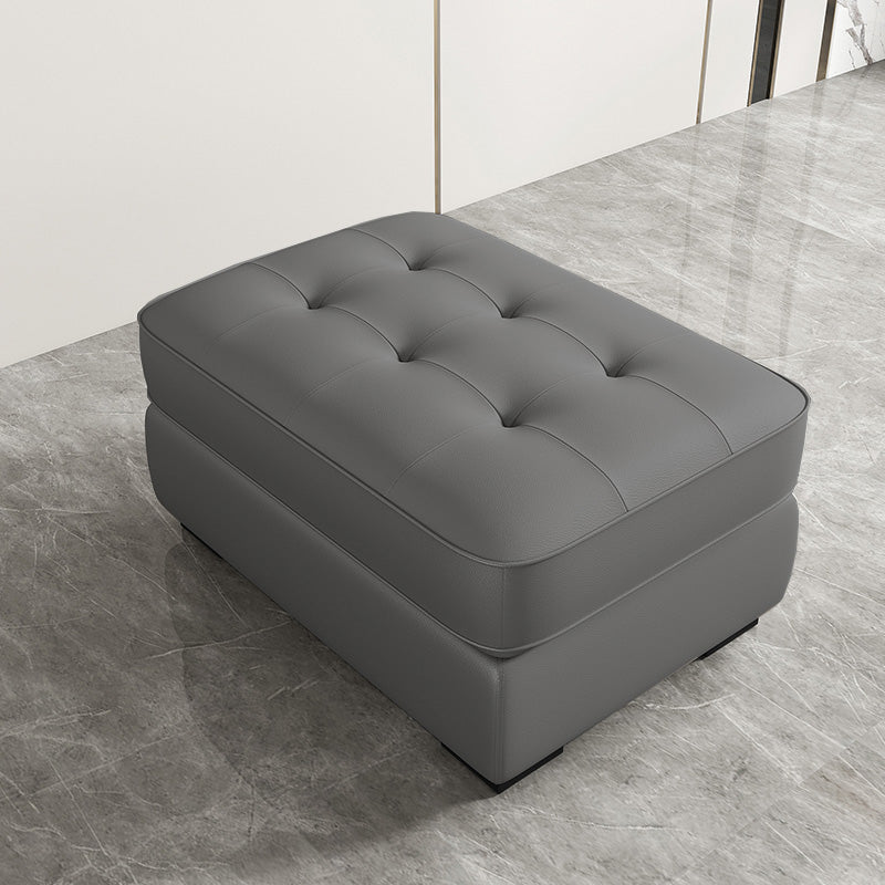 Contemporary Style Rectangular Ottoman Leather Foot Stool with Legs