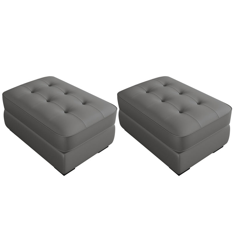 Contemporary Style Rectangular Ottoman Leather Foot Stool with Legs