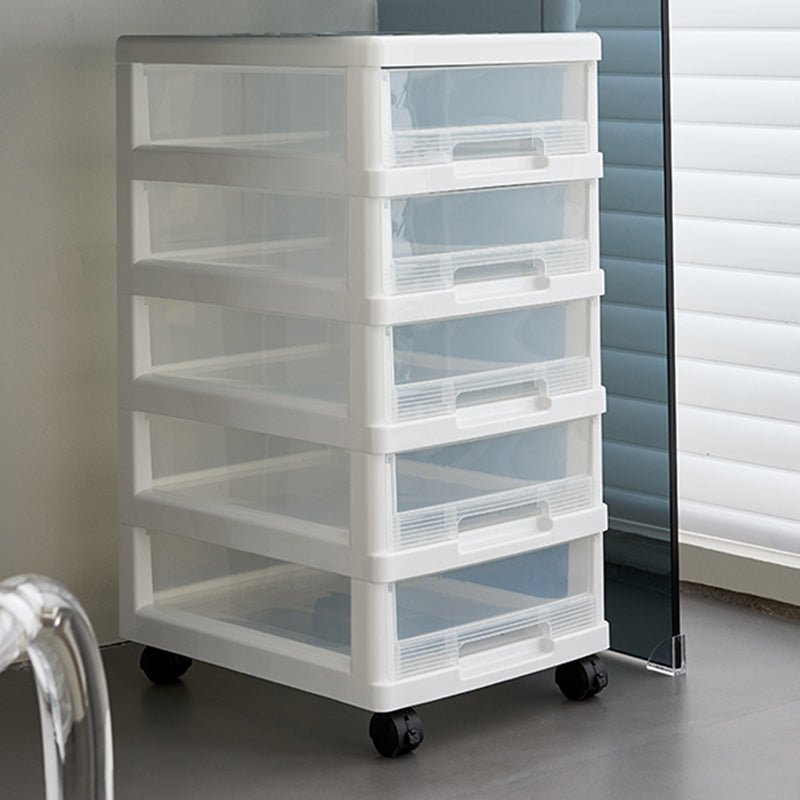 Vertical Transparent File Cabinet Modern Movable Drawers File Cabinet