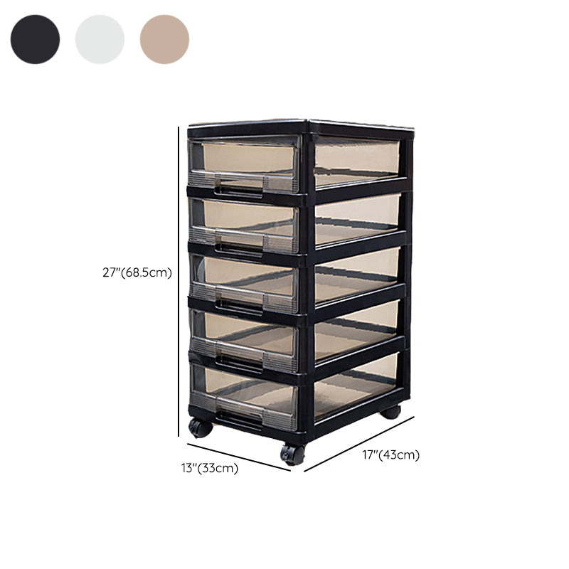 Vertical Transparent File Cabinet Modern Movable Drawers File Cabinet