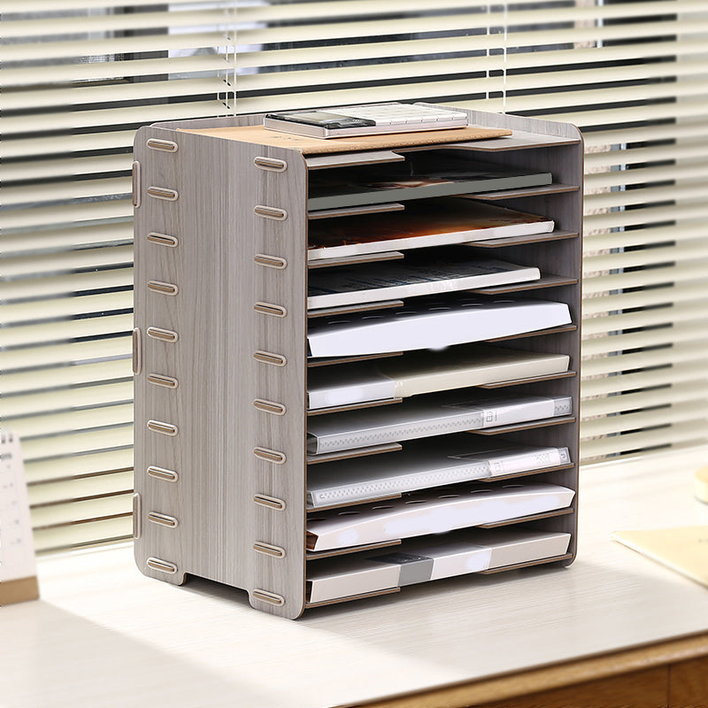 Contemporary Vertical Filing Cabinet Wooden Frame Storage File Cabinet