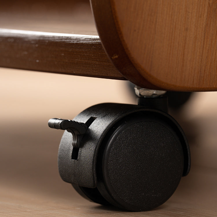 Modern Brown Side Table Rectangular C Table with Shelf for Living Room