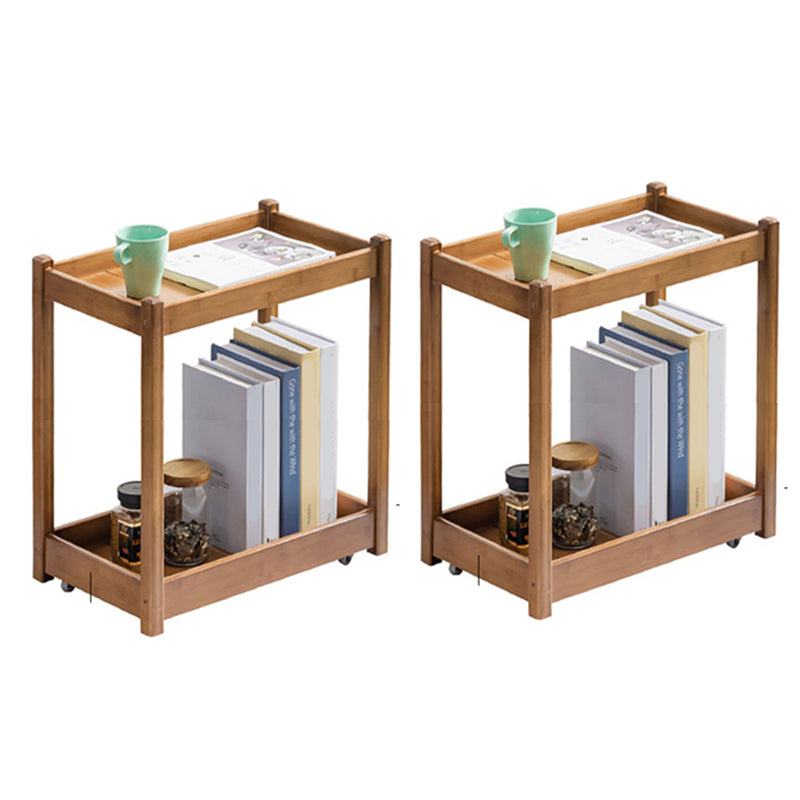 Contemporary Rectangular Side Table Brown Sofa Side Accent Table