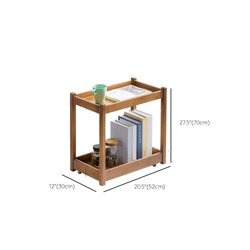 Contemporary Rectangular Side Table Brown Sofa Side Accent Table
