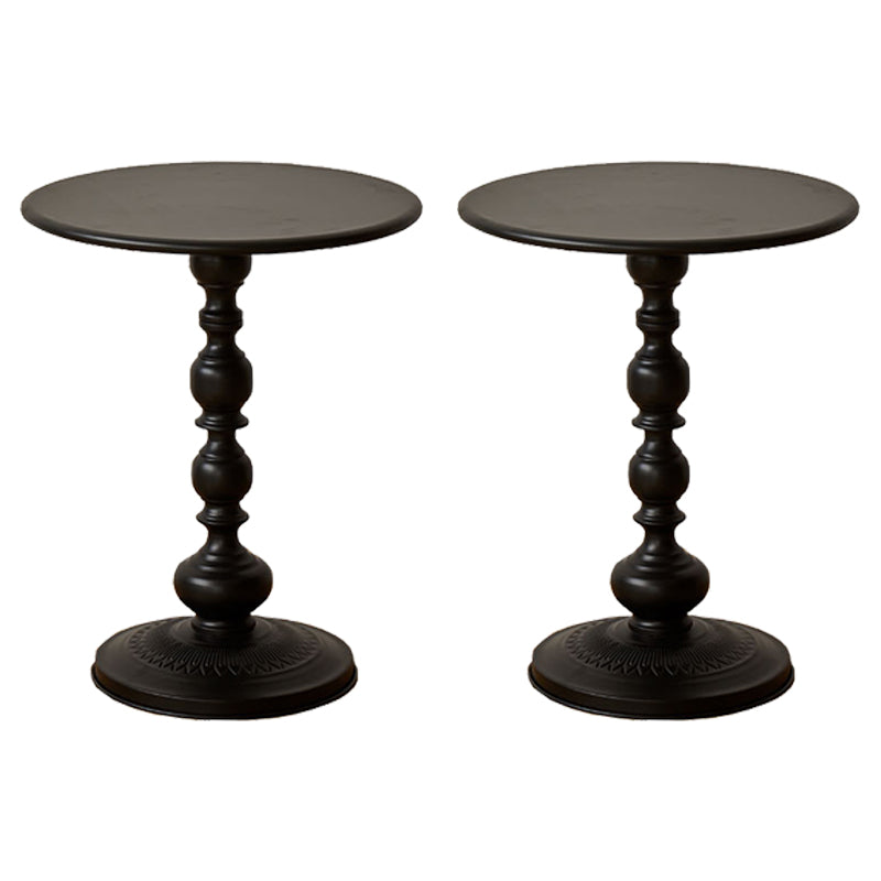 20.5 inch Tall Pedestal Side Table Metal Round Side End Table