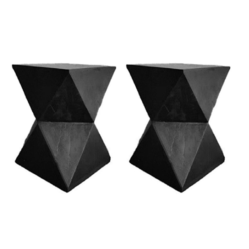 17.5 Tall Block Side Table Modernistic Metal Side End Snack Table