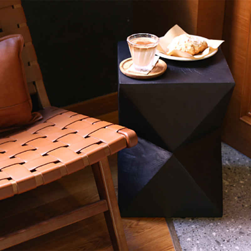 17.5 Tall Block Side Table Modernistic Metal Side End Snack Table