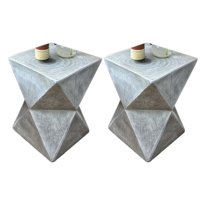 17.5 Tall Block Side Table Modernistic Metal Side End Snack Table