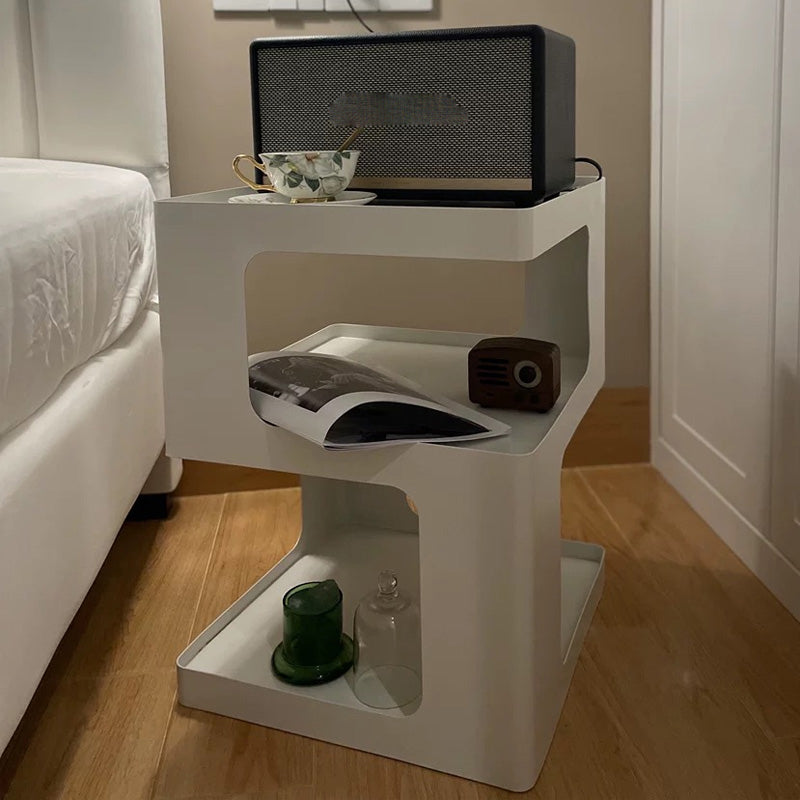 21.7" Tall Block End Table 3-Tier Metal Accent Side Table for Living Room