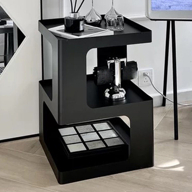 21.7" Tall Block End Table 3-Tier Metal Accent Side Table for Living Room