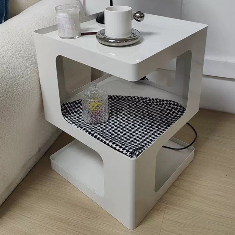 21.7" Tall Block End Table 3-Tier Metal Accent Side Table for Living Room