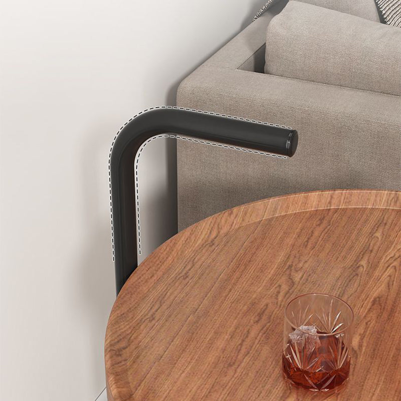 Black Metal 3 Legs Side Table Modernistic Sofa Side Accent Table with Shelf