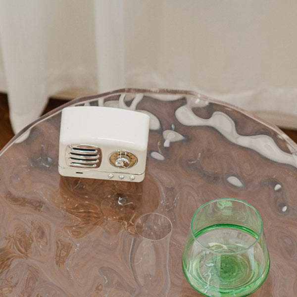 Pedestal 20" Tall End Table Round Clear Acrylic Sofa Side Accent Table