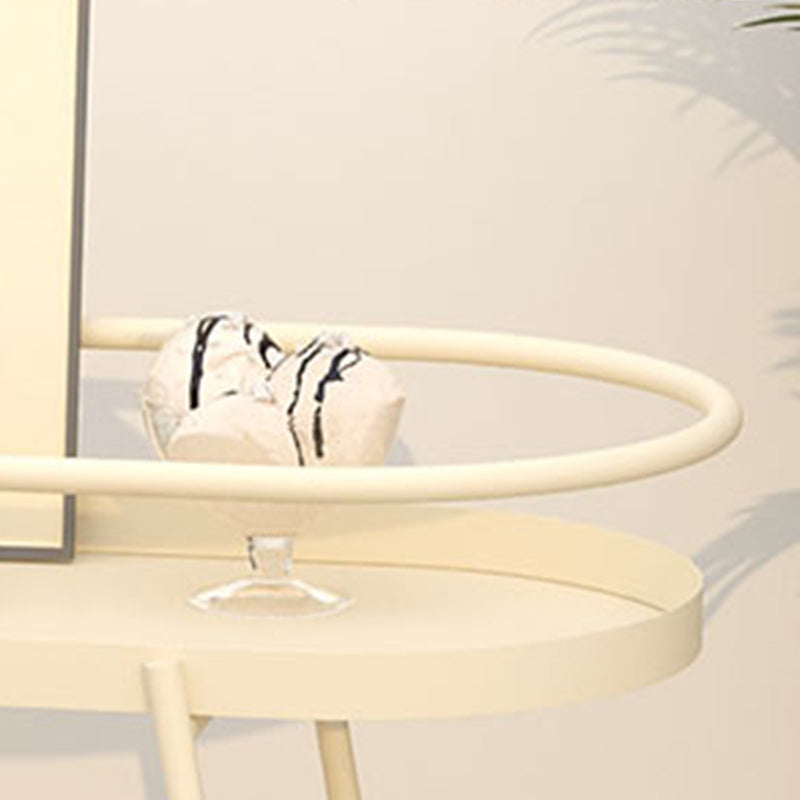 2-Tier Metal Side Table with Casters 22.8" Tall Tray Top End Table