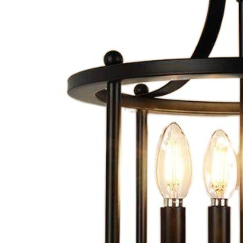 Dark Black Ceiling Semi Flush Iron 4 - Light Industrial Semi Flush