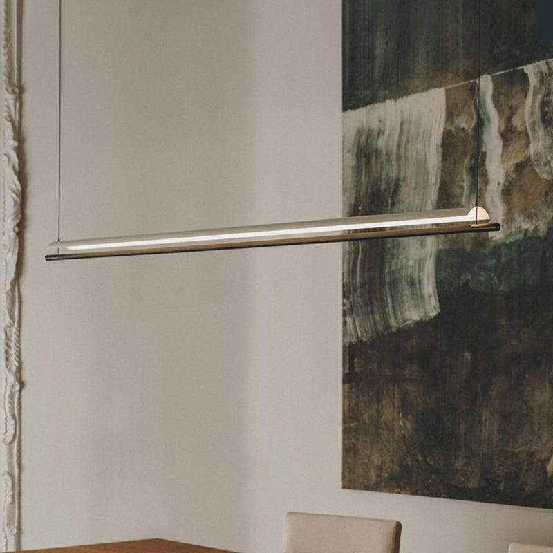 Metal LED Kitchen Island Fixture Contemporary Linear Ceiling Pendant Fixture