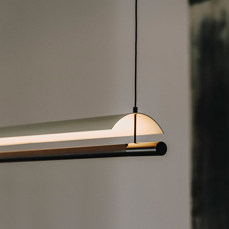 Metal LED Kitchen Island Fixture Contemporary Linear Ceiling Pendant Fixture