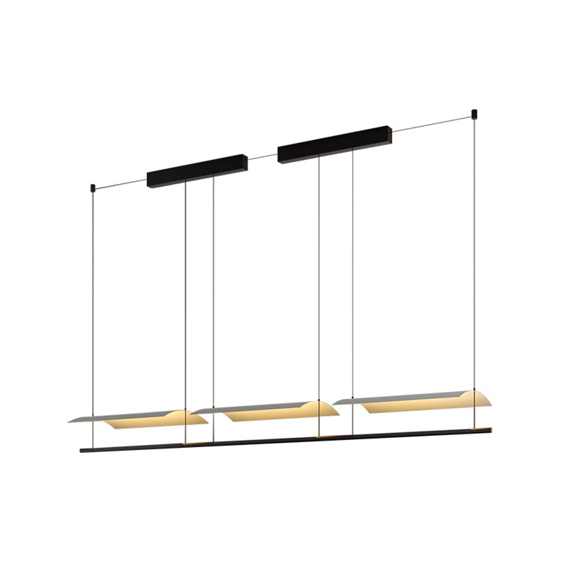 Metal LED Kitchen Island Fixture Contemporary Linear Ceiling Pendant Fixture